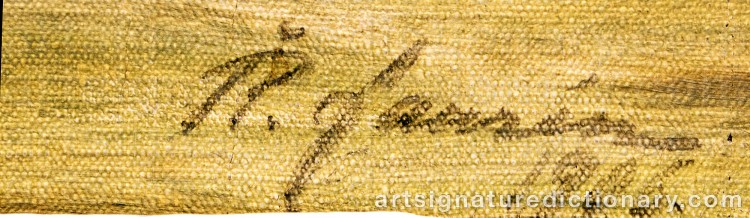 Authentic signature by Åke LAURÉN on artwork