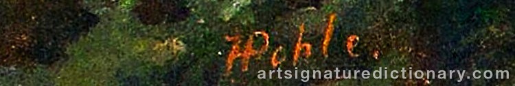 Authentic signature by Hermann POHLE on  artwork