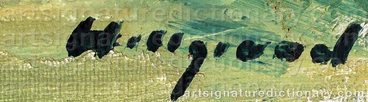 Authentic signature by Bengt HILLGRUND on Painting/Watercolour artwork