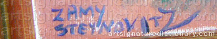 Authentic signature by Zamy STEYNOVITZ on  artwork