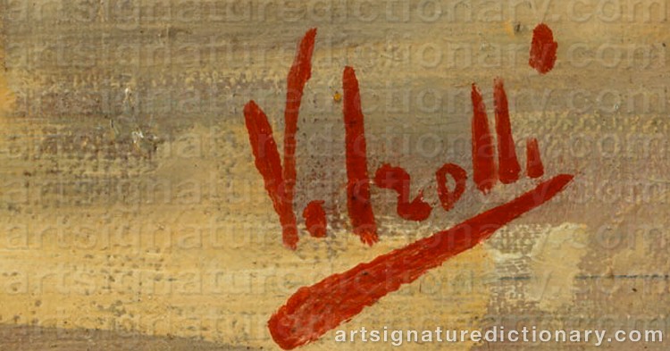 Authentic signature by Vincenzo IROLLI on Painting/Watercolour artwork