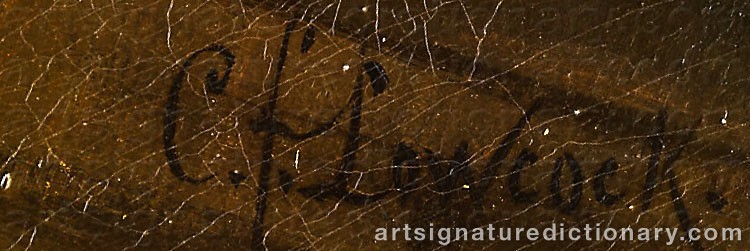 Authentic signature by Charles Frederick LOWCOCK on  artwork