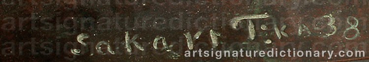 Authentic signature by Sakari TOHKA on  artwork
