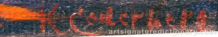 Authentic signature by Karl CEDERBERG on  artwork