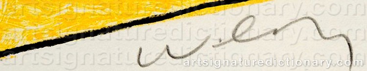 Authentic signature by William T. WILEY on  artwork