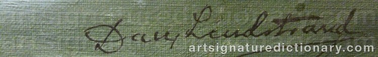 Authentic signature by Dan LINDSTRAND on  artwork