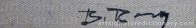 Authentic signature by Bertil BERG on artwork