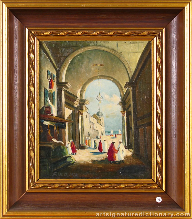 Close-up details showing Frans Wilhelm ODELMARK signature forgery characteristics