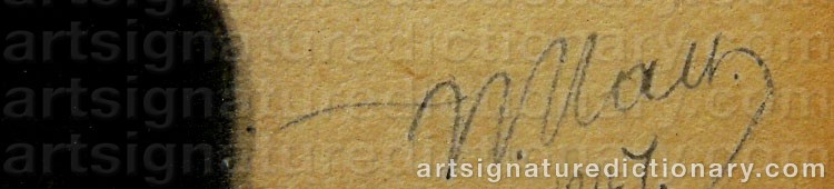 Authentic signature by Vladimir Ivanovich HAU on  artwork