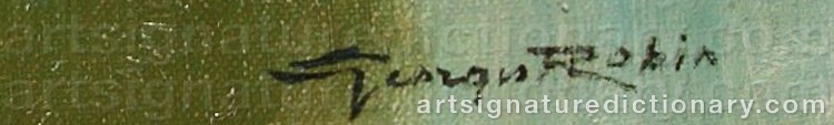 Authentic signature by Georges ROBIN on artwork