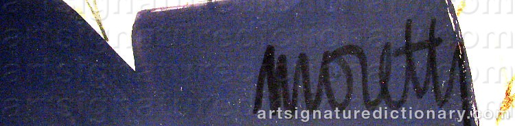 Authentic signature by Raymond MORETTI on artwork
