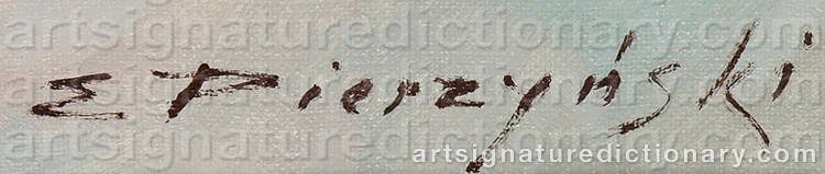 Authentic signature by Edward PIERZYNSKI on Painting/Watercolour artwork