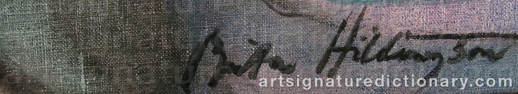 Authentic signature by Brita HILDINGSON on  artwork