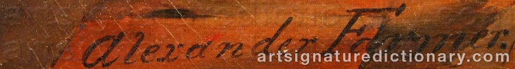 Authentic signature by Alexander FARMER on  artwork