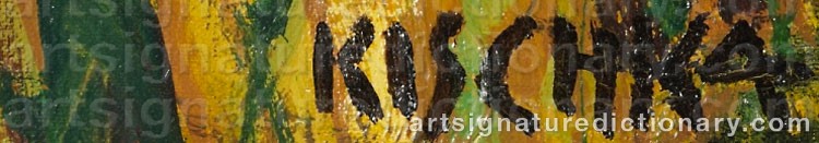 Authentic signature by Isis KISCHKA on  artwork