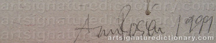 Authentic signature by Ann ROSÉN on  artwork