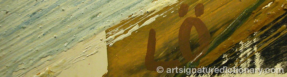 Authentic signature by Leif ÖSTERMAN on  artwork