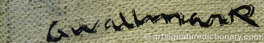 Authentic signature by Gösta WALLMARK on  artwork