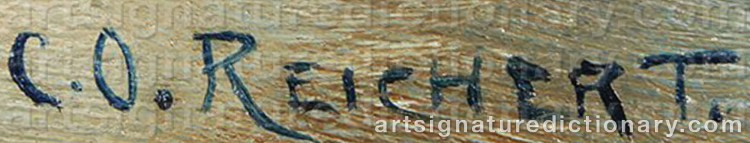 Authentic signature by Carl REICHERT on Painting/Watercolour artwork