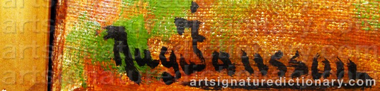 Authentic signature by August JANSSON on  artwork