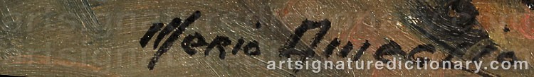 Authentic signature by Merio AMEGLIO on  artwork