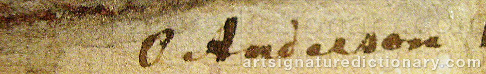 Authentic signature by Oscar Leonard ANDERSSON on artwork