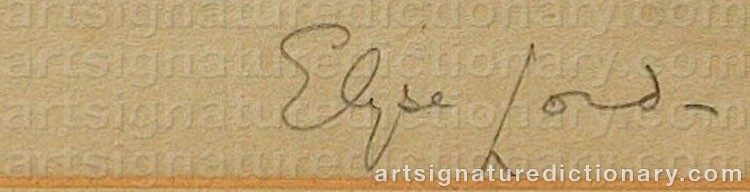 Authentic signature by Elyse Ashe LORD on  artwork