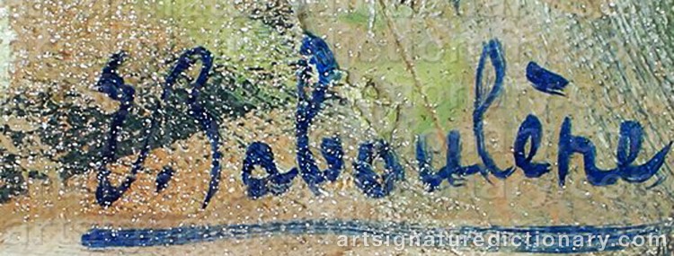 Authentic signature by Eugene BABOULENE on Painting/Watercolour artwork