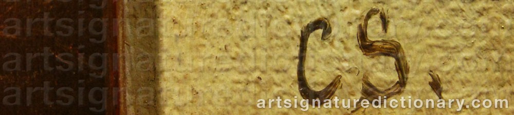 Authentic signature by Charles GODTFREDSEN on  artwork