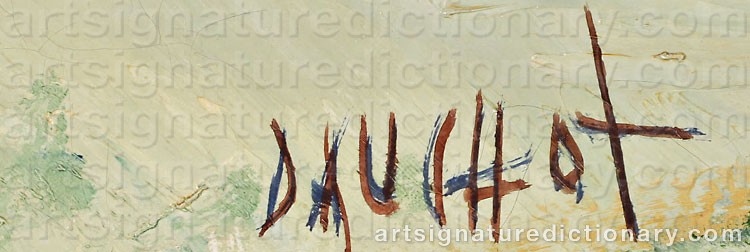 Authentic signature by Gabriel DAUCHOT on artwork