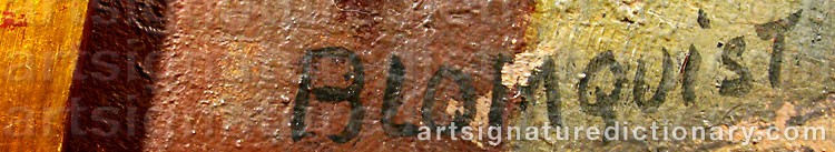 Authentic signature by Lennart BLOMQVIST on  artwork