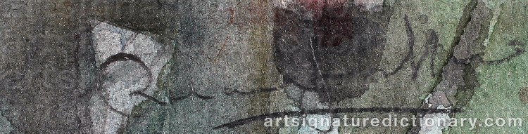 Authentic signature by Roland JONSSON on Painting/Watercolour artwork