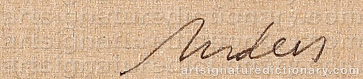 Authentic signature by Anders WÆRNEBO-GARNOW on Painting/Watercolour artwork