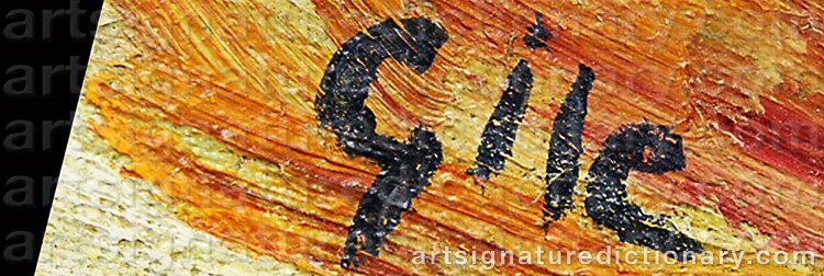Authentic signature by Selden Connor GILE on Painting/Watercolour artwork