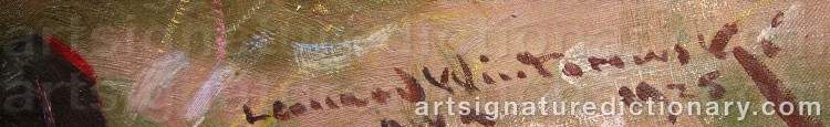 Authentic signature by Leonard WINTEROWSKI on  artwork