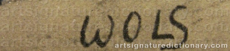 Authentic signature by Otto WOLS on  artwork