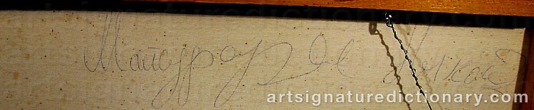 Authentic signature by Chalva MAISURADZE on  artwork