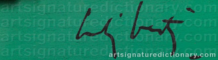 Authentic signature by Giorgio CELIBERTI on  artwork