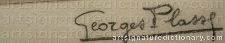 Authentic signature by Georges PLASSE on  artwork