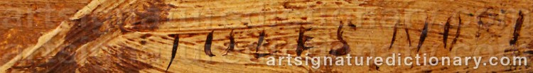 Authentic signature by Jules Achille NOEL on artwork