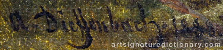 Authentic signature by Anton Heinrich DIEFFENBACH on Painting/Watercolour artwork
