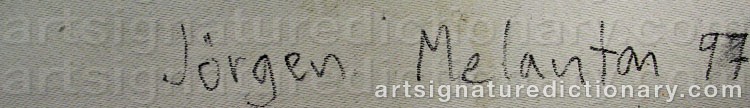 Authentic signature by Jörgen MELANTON on artwork