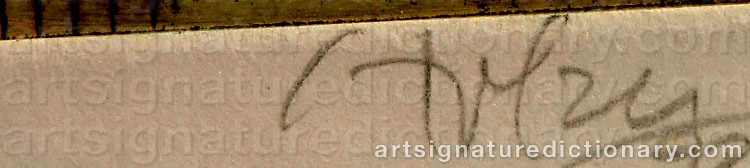 Authentic signature by Olle DAHL on  artwork