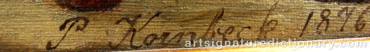 Authentic signature by Peter KORNBECK on  artwork