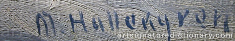 Signature by August Emanuel ‘Manne’ HALLENGREN