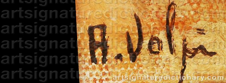 Authentic signature by Alessandro VOLPI on  artwork