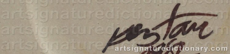 Authentic signature by Horst KERSTAN on  artwork