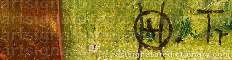 Authentic signature by Olaf August HERMANSEN on artwork