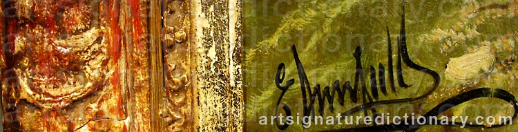 Authentic signature by Edward ARMFIELD on artwork
