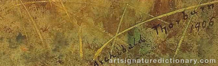 Authentic signature by Archibald THORBURN on Painting/Watercolour artwork